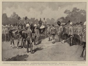 विंडसर में रानी से पहले औपनिवेशिक सैनिकों की समीक्षा के दौरान एक घटना